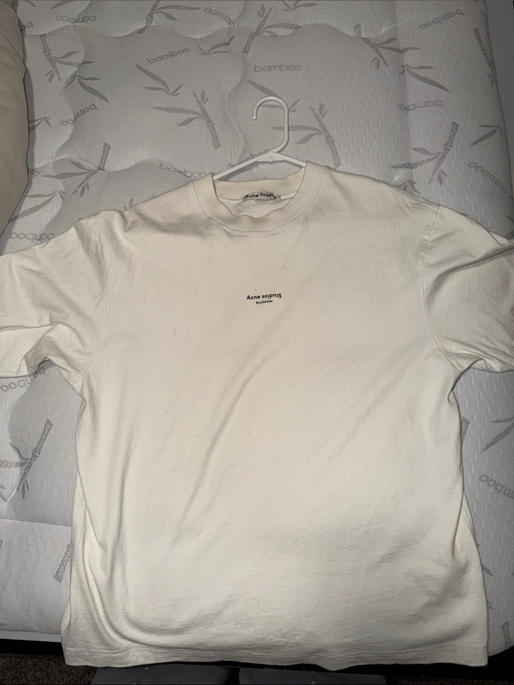 Acne Studios Cream Short-Sleeve Logo T-Shirt